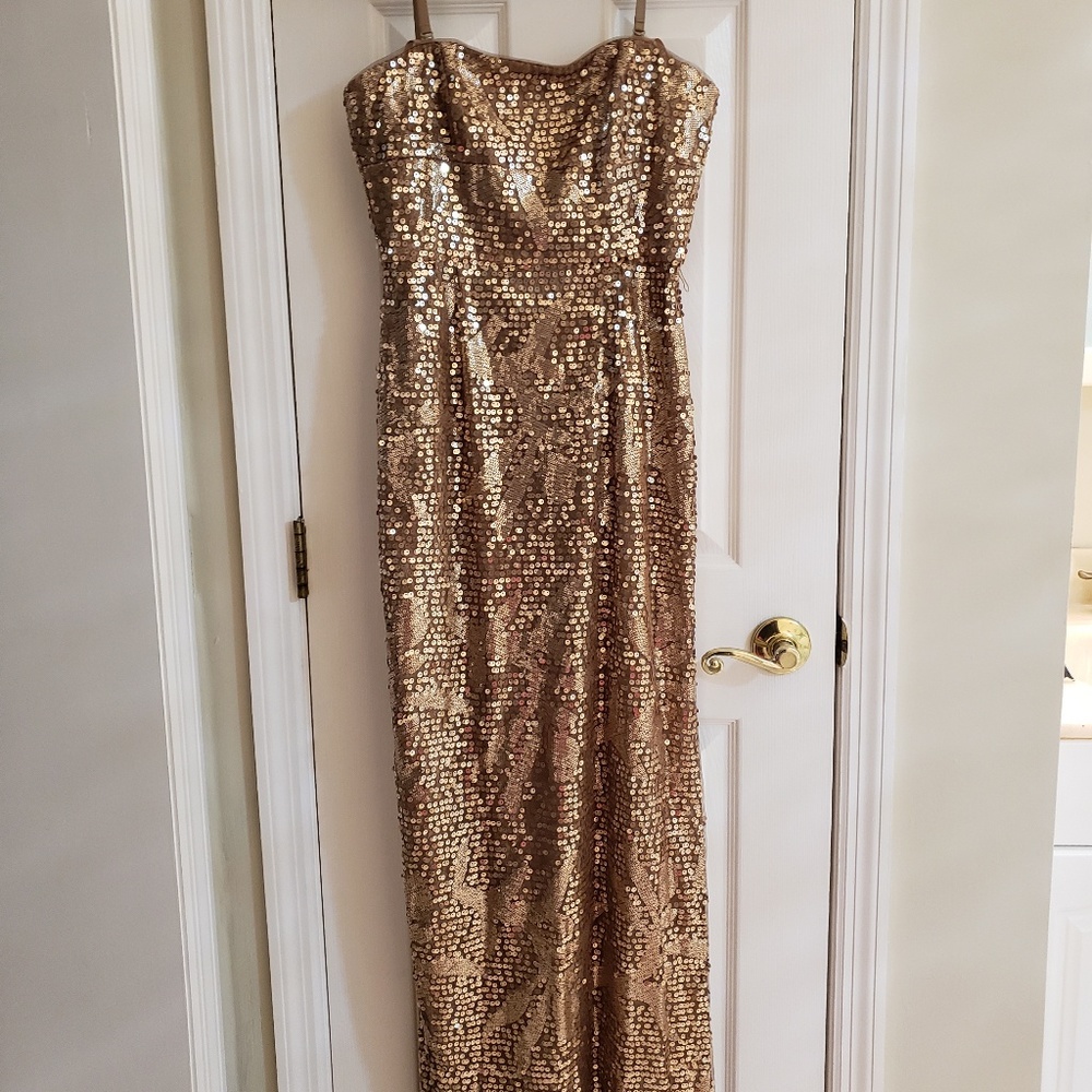 BCBG ROSEGOLD SEQUIN DRESS SIZE 6